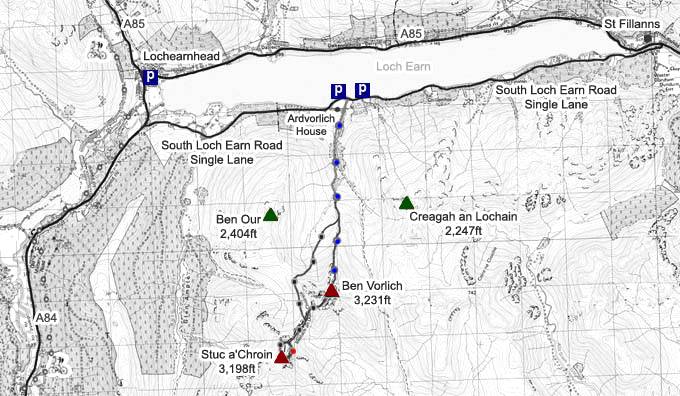 Ben Vorlich Loch Earn Map